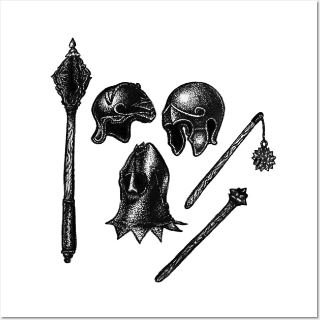 Medieval Weapons + Logo Wall Art by pain_gate